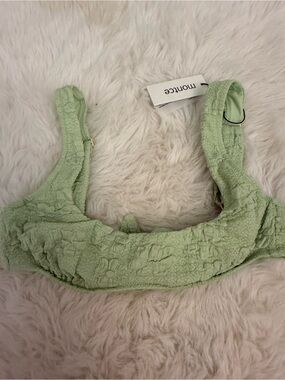 Montce Light Green Towel-Texture Bikini top